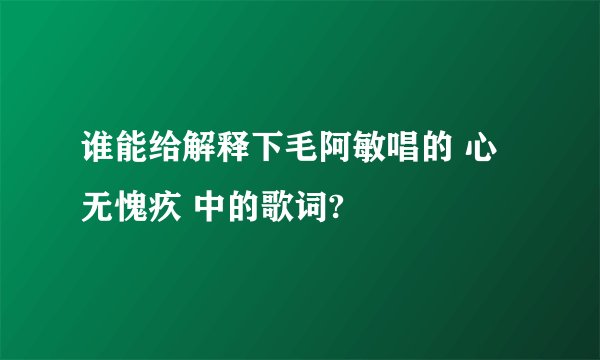 谁能给解释下毛阿敏唱的 心无愧疚 中的歌词?