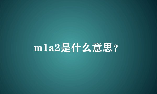 m1a2是什么意思？