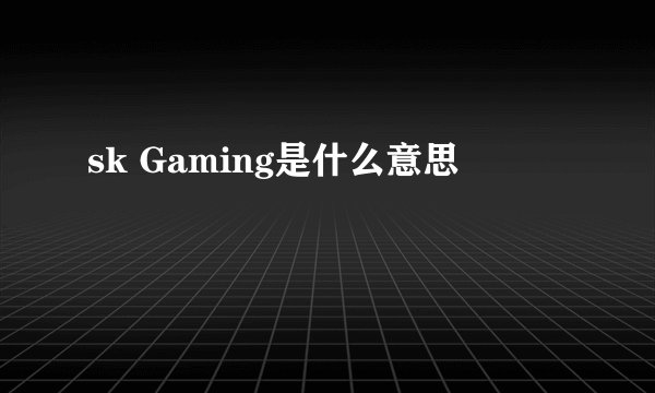 sk Gaming是什么意思