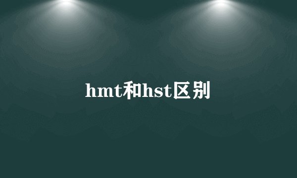 hmt和hst区别