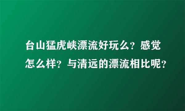 台山猛虎峡漂流好玩么？感觉怎么样？与清远的漂流相比呢？