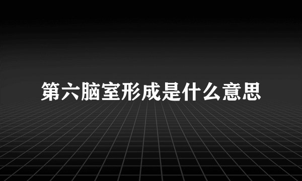 第六脑室形成是什么意思