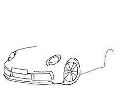 911保时捷黑白简笔画？