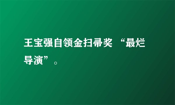 王宝强自领金扫帚奖 “最烂导演”。