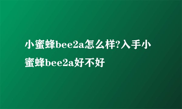 小蜜蜂bee2a怎么样?入手小蜜蜂bee2a好不好