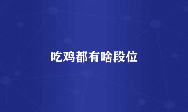 吃鸡都有啥段位