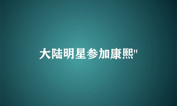大陆明星参加康熙
