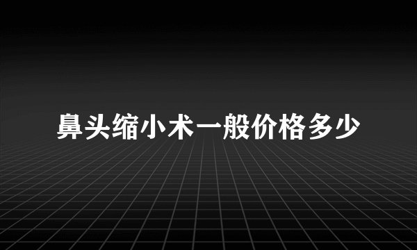 鼻头缩小术一般价格多少