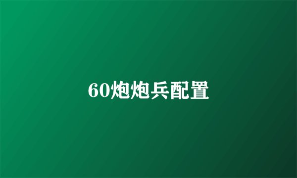 60炮炮兵配置
