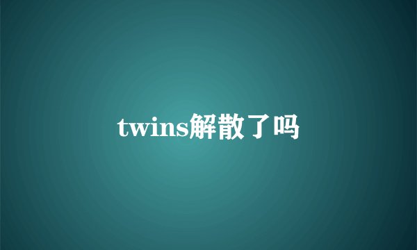 twins解散了吗