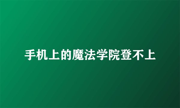 手机上的魔法学院登不上