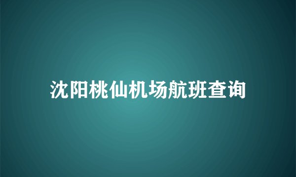 沈阳桃仙机场航班查询