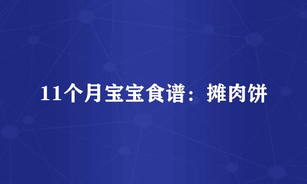 11个月宝宝食谱：摊肉饼