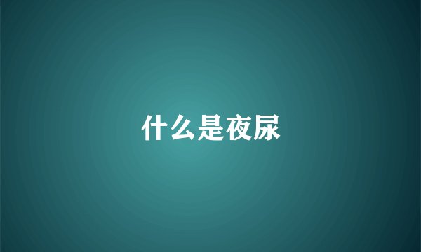 什么是夜尿