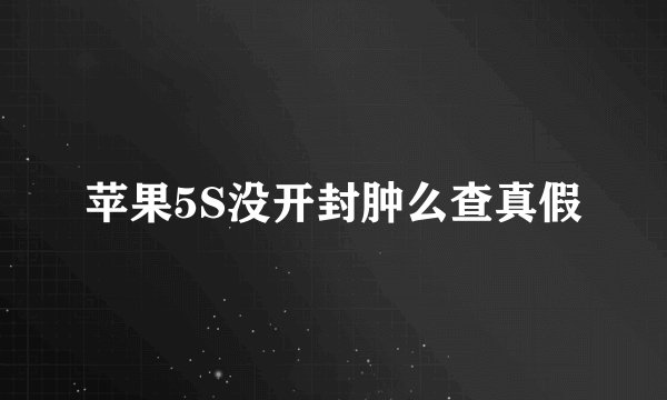 苹果5S没开封肿么查真假