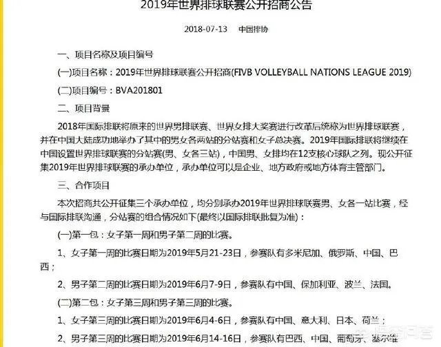 2019世界女排国家联赛正式公布赛程表，对于中国女排的分站赛对手，你怎么看？