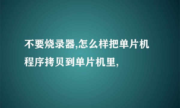 不要烧录器,怎么样把单片机程序拷贝到单片机里,