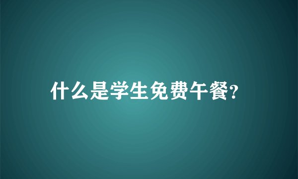什么是学生免费午餐？