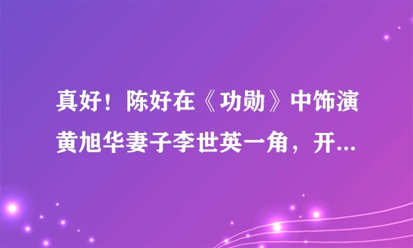 真好！陈好在《功勋》中饰演黄旭华妻子李世英一角，开启复出之路