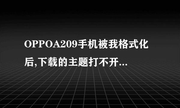OPPOA209手机被我格式化后,下载的主题打不开了,为什么?怎样才能打开?