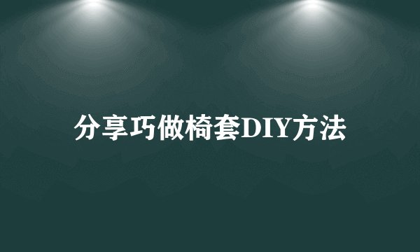 分享巧做椅套DIY方法
