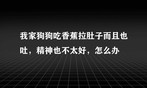 我家狗狗吃香蕉拉肚子而且也吐，精神也不太好，怎么办