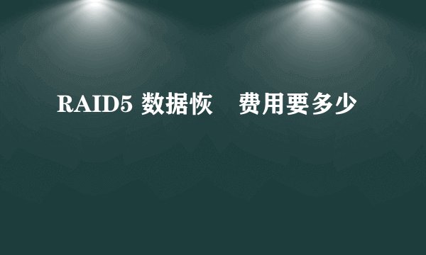 RAID5 数据恢復费用要多少