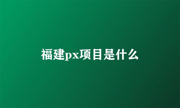福建px项目是什么