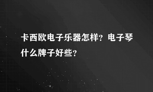 卡西欧电子乐器怎样？电子琴什么牌子好些？