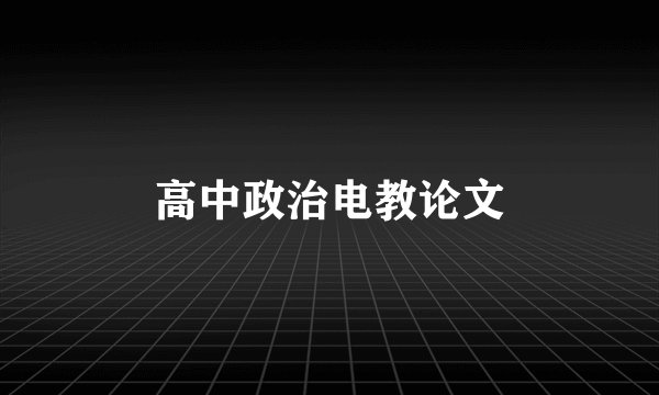 高中政治电教论文