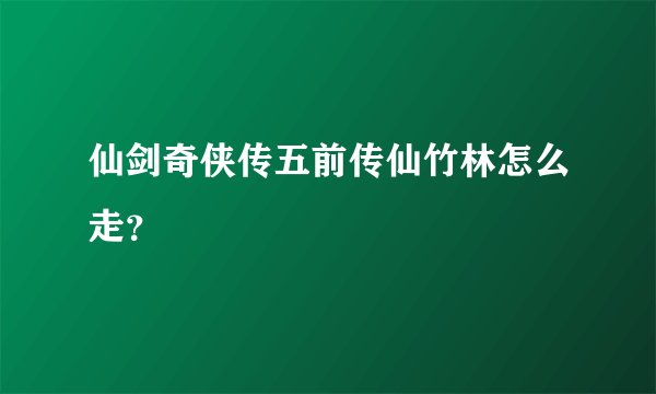仙剑奇侠传五前传仙竹林怎么走？