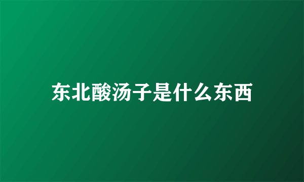 东北酸汤子是什么东西
