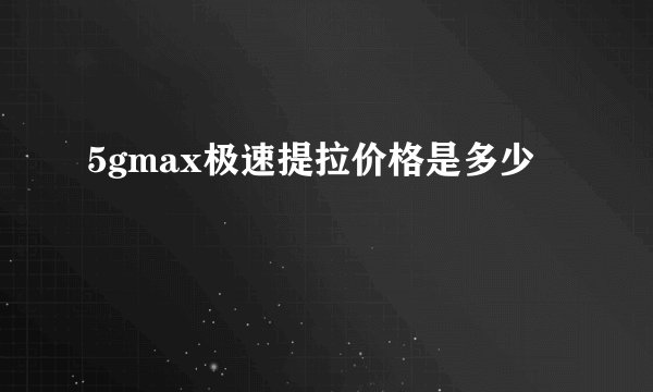 5gmax极速提拉价格是多少