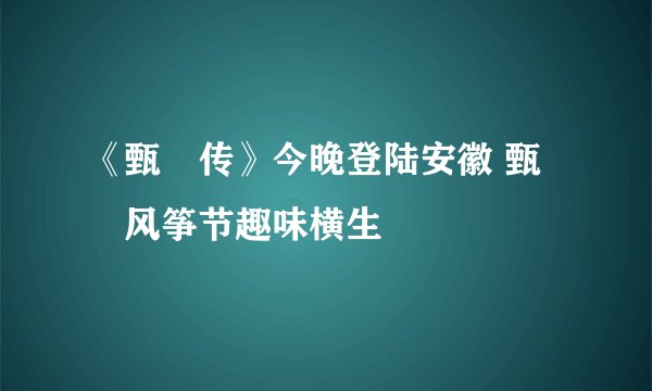 《甄嬛传》今晚登陆安徽 甄嬛风筝节趣味横生
