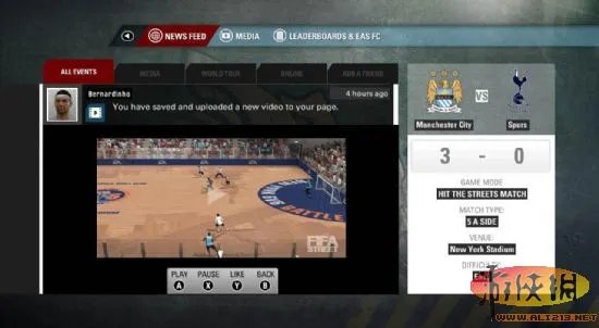 《FIFA街头足球》游戏新图 社交网站版在线模式