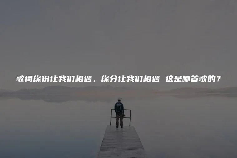 歌词缘份让我们相遇，缘分让我们相遇 这是哪首歌的？