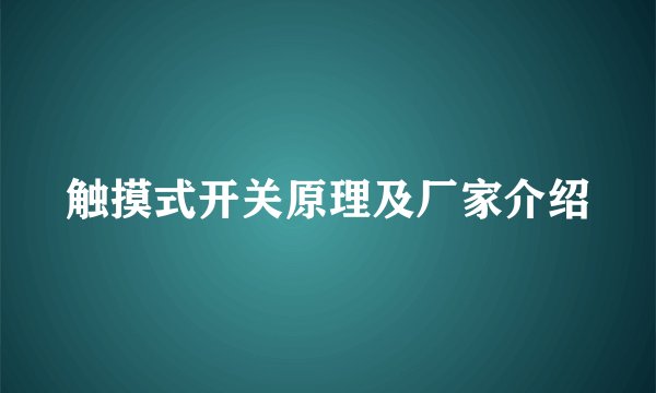 触摸式开关原理及厂家介绍