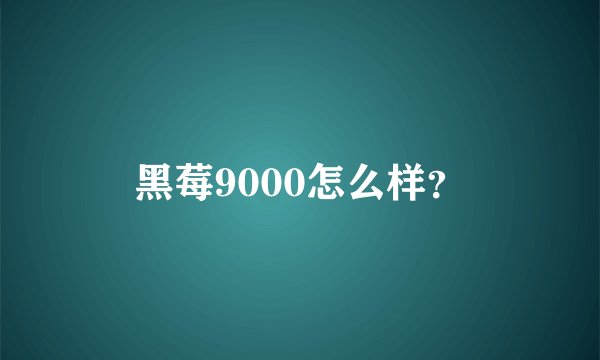 黑莓9000怎么样?