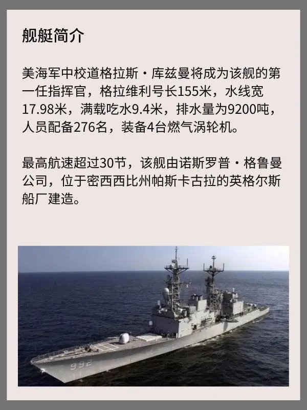 美国“格拉维利”号导弹驱逐舰
