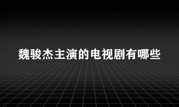 魏骏杰主演的电视剧有哪些