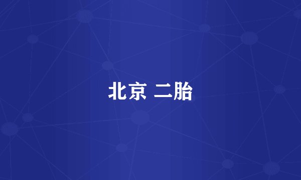 北京 二胎