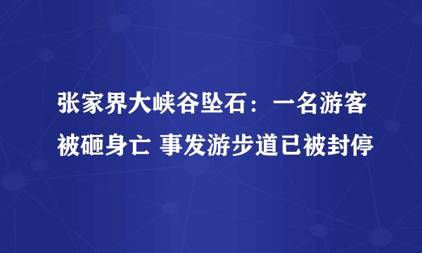 张家界大峡谷坠石：一名游客被砸身亡 事发游步道已被封停