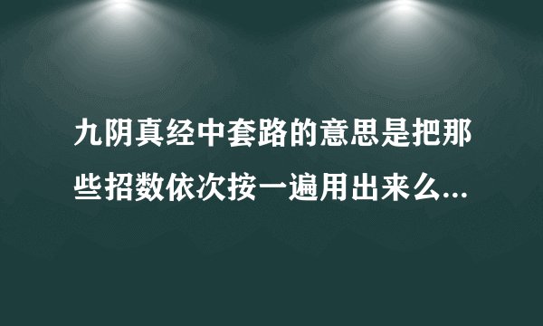 九阴真经中套路的意思是把那些招数依次按一遍用出来么？今天刚玩，做任务的时候要跟NPC打架