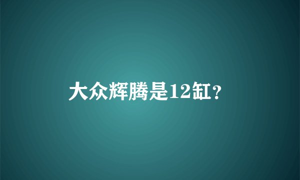 大众辉腾是12缸？