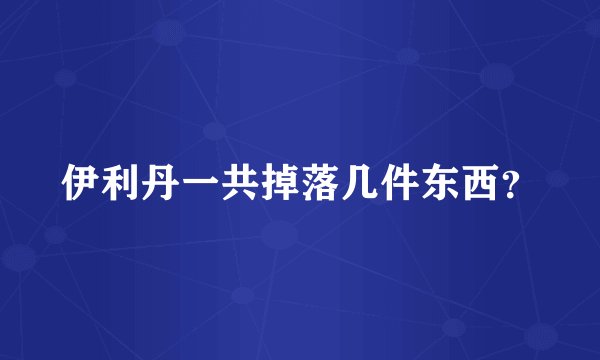 伊利丹一共掉落几件东西？