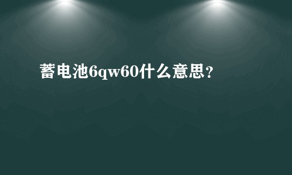 蓄电池6qw60什么意思？