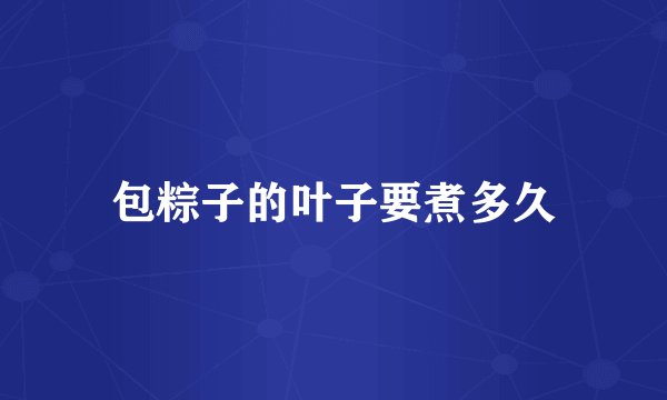 包粽子的叶子要煮多久
