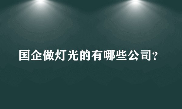 国企做灯光的有哪些公司？