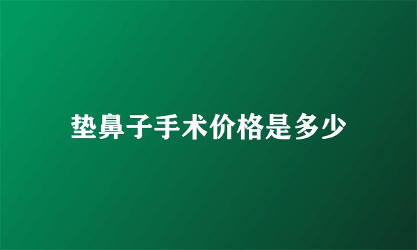 垫鼻子手术价格是多少