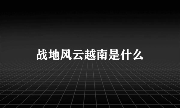 战地风云越南是什么